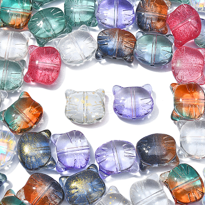 100Pcs 10 Colors Transparent Lampwork Beads GLAA-CJ0001-79-1