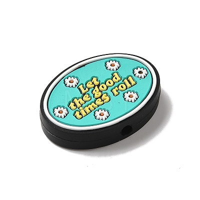 Let The Good Times Roll Daisy Chamomile Flower Positive Vibes Silicone Focal Beads SIL-G011-18A-1