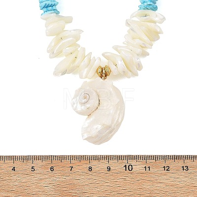 Ocean Natural Sea Shell Pendant Chip Beaded Necklaces for Women NJEW-JN06388-1