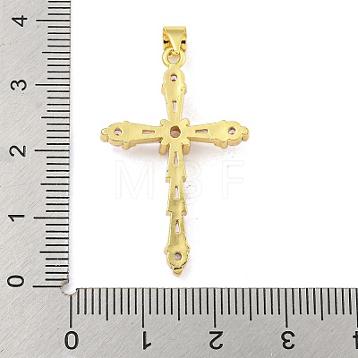 Cross Rack Plating Brass Cubic Zirconia Pendants KK-Z053-13G-03-1