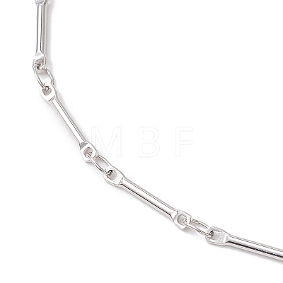 Brass Link Bar Chain Anklets for Women AJEW-AN00625-1