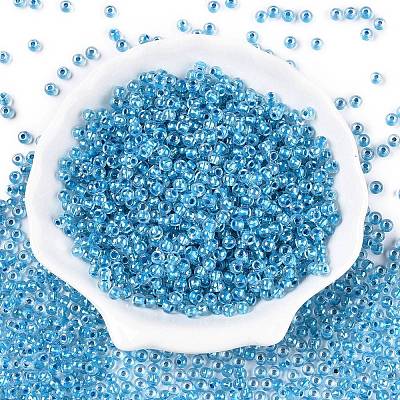 6/0 Transparent Inside Colours Glass Seed Round Beads SEED-N006-004D-1