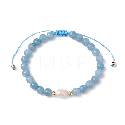 Natural Mixed Gemstone & Pearl Braided Bead Bracelets BJEW-JB09719-1