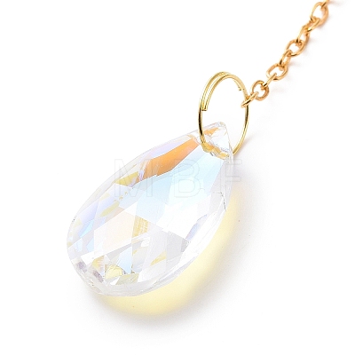 Crystal Chandelier Glass Teardrop Pendant Decorations HJEW-D029-02G-D-1