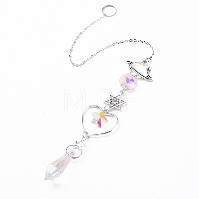 AB Color Plated Crystal Bullet Big Pendant Decorations HJEW-G019-03A-1