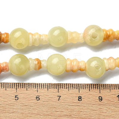 Natural Xiuyan Jade 3-Hole Guru Bead Strands G-K149-48-1