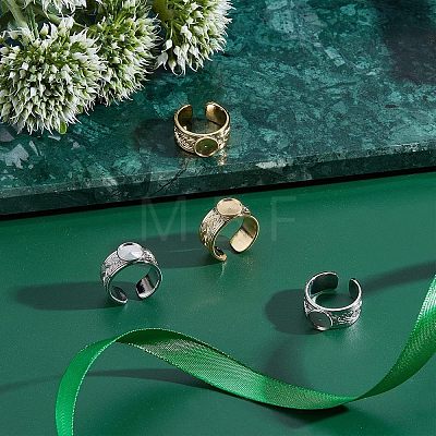 Unicraftale 4Pcs 2 Colors 304 Stainless Steel Open Cuff Ring Findings STAS-UN0038-04-1