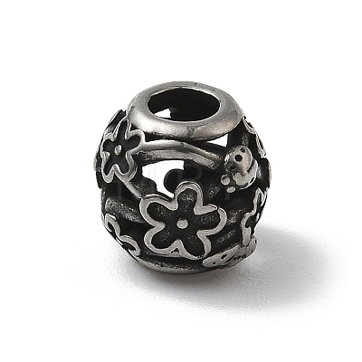 304 Stainless Steel European Beads STAS-H238-09H-AS-1