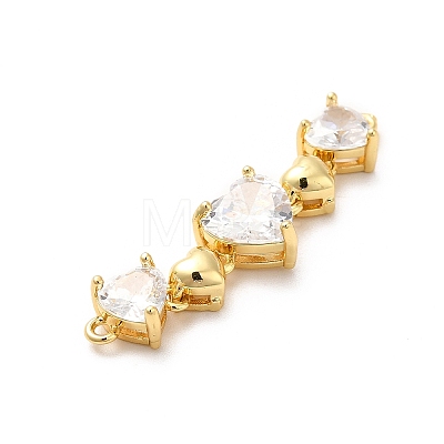 Brass Pave Clear Cubic Zirconia Connector Charms KK-H434-06G-1