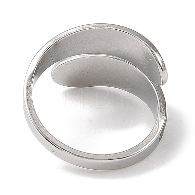 304 Stainless Steel Open Cuff Ring for Women RJEW-F166-14P-02-1