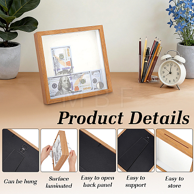 4Pcs Plywood Money Box Photo Frames ODIS-WA0001-16B-1