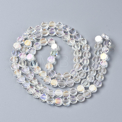 Electroplate Transparent Glass Beads Strands X-EGLA-Q125-001A-1