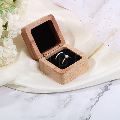 Wooden Jewelry Storage Magnetic Gift Case CON-WH0095-79A-1