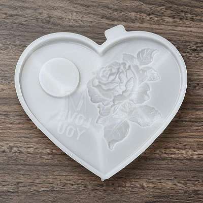 Heart Shaped with Rose Tealight Candle Holder Silicone Molds SIL-Z018-02-1