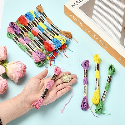 6Bundles Polyester Embroidery Floss OCOR-YW0001-25A-1