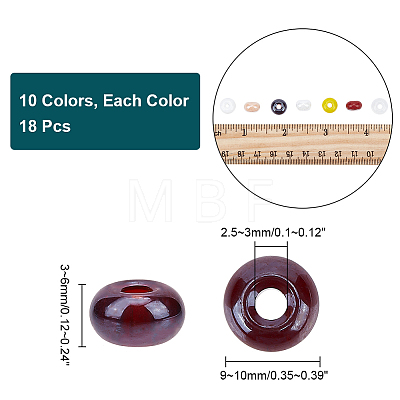  180Pcs 10 Style Glass Beads GLAA-NB0001-49-1