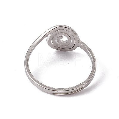 201 Stainless Steel Vortex Adjustable Ring for Women RJEW-C045-07P-1