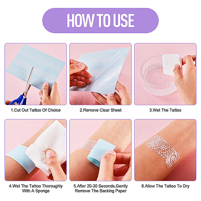 6 Sheets Luminous Paper Tattoo Stickers STIC-TAC0001-007B-1