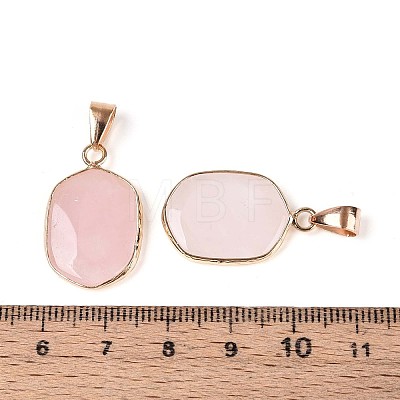 Natural Rose Quartz Pendants G-N349-04H-G-1