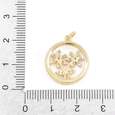 Brass Micro Pave Clear Cubic Zirconia Pendants KK-E798-02A-G-1