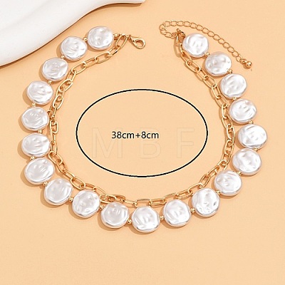 Iron Double Chain 2-Layered Necklaces FU2724-1
