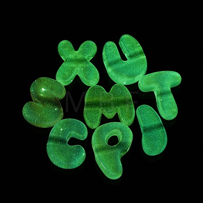 Luminous UV Plating Transparent Acrylic European Beads OACR-Q204-24-1