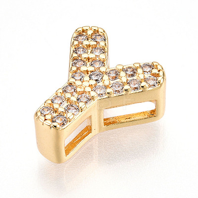 Brass Micro Pave Cubic Zirconia Charms KK-N254-217G-Y-1