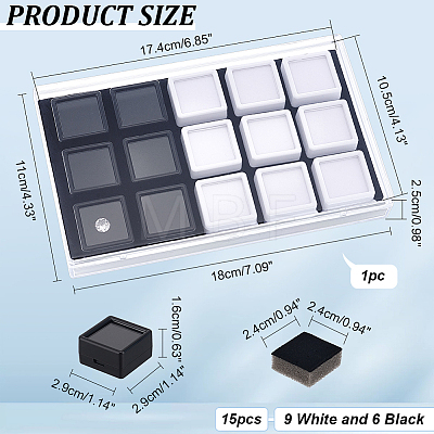 15Pcs Square Acrylic Loose Diamond Storage Boxes CON-WH0095-69-1