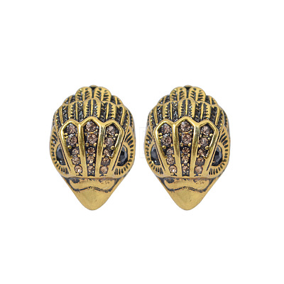 Bird Head Brass Micro Pave Cubic Zirconia Stud Earrings FS-WGB6FCA-01-1