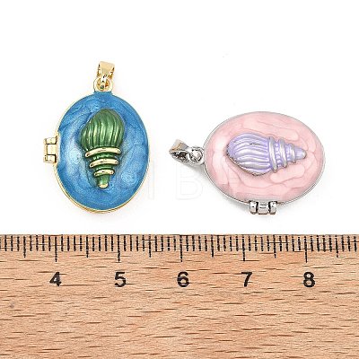 304 Stainless Steel Enamel Locket Pendants STAS-Z191-01-1