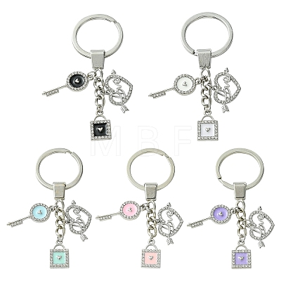 Alloy Enamel & Rhinestone Keychain KEYC-YW00074-01-1