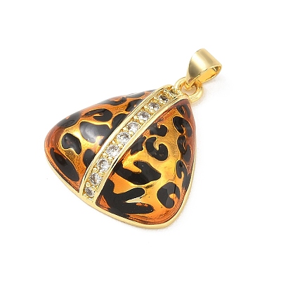 Brass Micro Pave Clear Cubic Zirconia Pendants KK-A303-17B-G-1