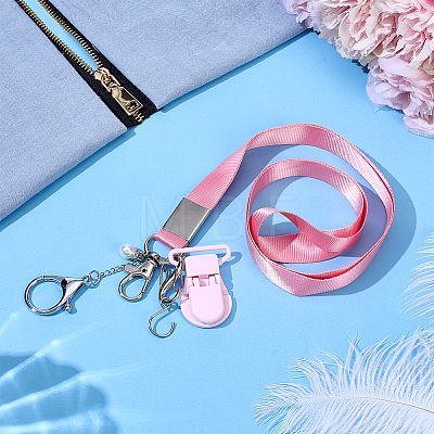 2Pcs Alloy & 304 Stainless Steel Clasps & ABS Plastic Pearl Beaded Zipper Helpers HJEW-PH02479-1