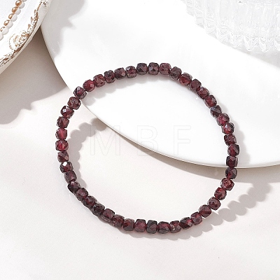 Natural Garnet Beaded Stretch Bracelets for Women BJEW-JB13335-05-1