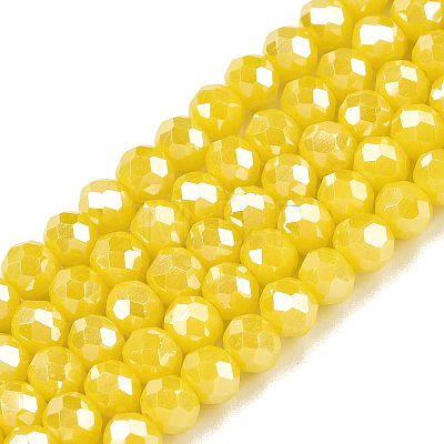 Electroplate Glass Beads Strands EGLA-A044-P8mm-B04-1