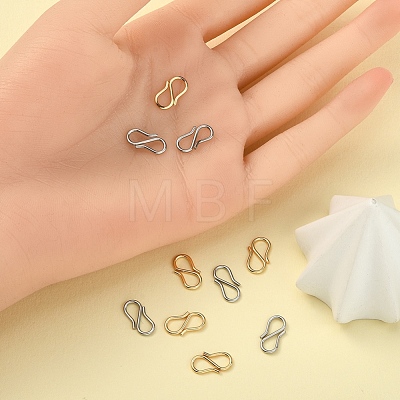 10Pcs 2 Colors 304 Stainless Steel S Hook Clasps STAS-YW0001-31-1