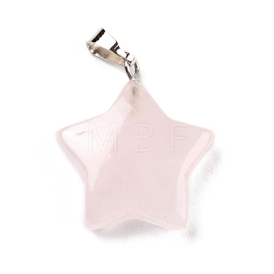 Natural Rose Quartz Pendants X-G-I319-01P-07-1