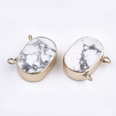 Electroplate Natural Howlite Pendants G-S344-34-1