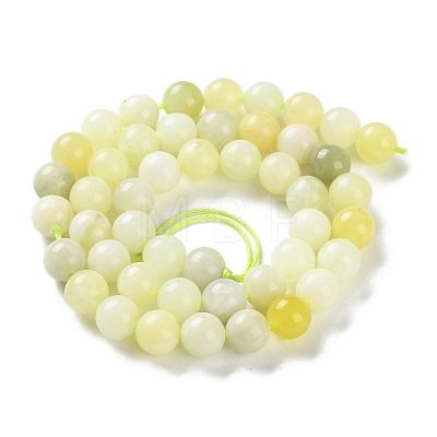 Natural New Jade Round Beads Strands G-O039-16-10mm-01-1