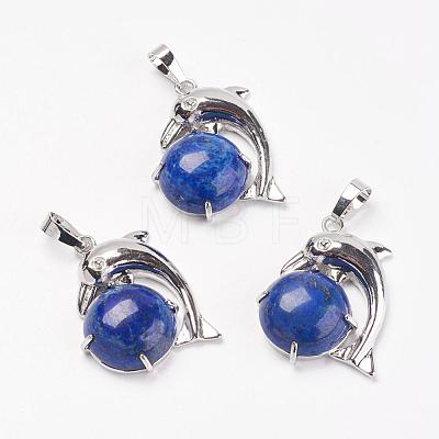 Dyed Natural Lapis Lazuli Pendants G-G713-A04-1