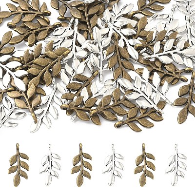 60Pcs 2 Colors Tibetan Style Alloy Pendants FIND-YW0011-27-1