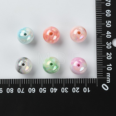 30Pcs Gradient Color Opaque Resin Beads RESI-CJ0003-09-1