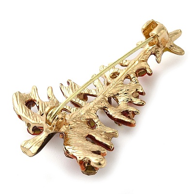 Christmas Alloy Colorful Rhinestone Brooches JEWB-U009-10G-1