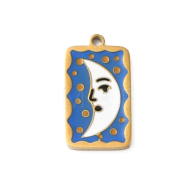 304 Stainless Steel Enamel Pendants STAS-F335-01A-1