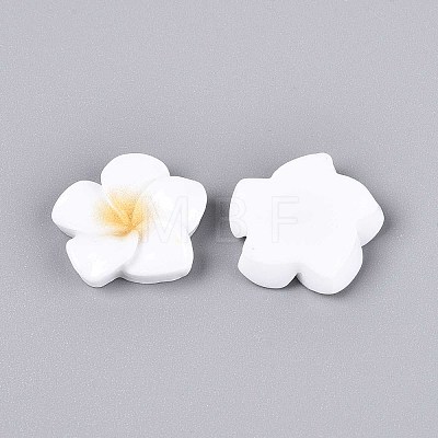 Plumeria Flower Opaque Resin Cabochons CRES-T025-30A-02-1