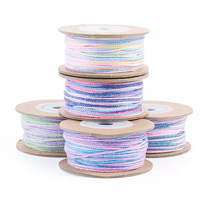 5 Rolls 5 Colors Segment Dyed Macrame Cotton Cord OCOR-TA0004-05C-1