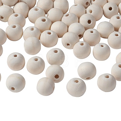 Natural Unfinished Wood Beads WOOD-S651-14mm-LF-1