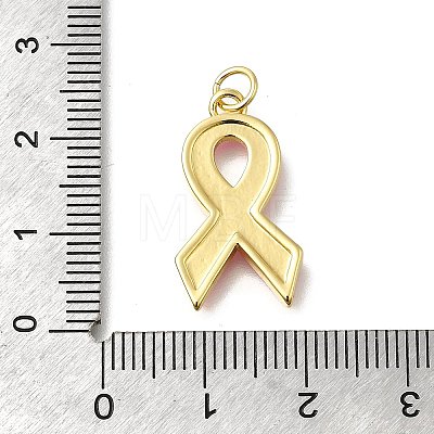 October Breast Cancer Pink Awareness Ribbon Brass Enamel Pendants LS-KK-S517-04F-G-1