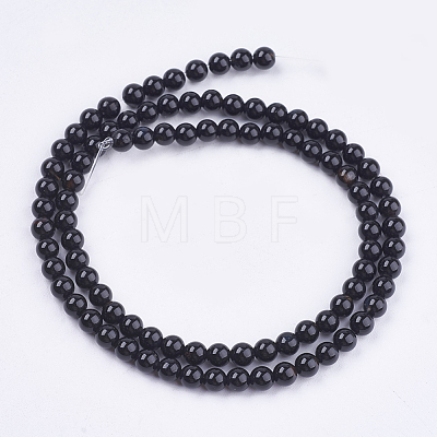Natural Black Onyx Beads Strands X-G-H1567-4MM-1