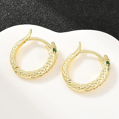 Brass Micro Pave Cubic Zirconia Hoop Earrings KK-CBAD104-04G-B-1